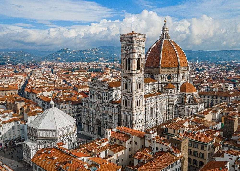 Brunelleschi's dome above Florence at golden hour