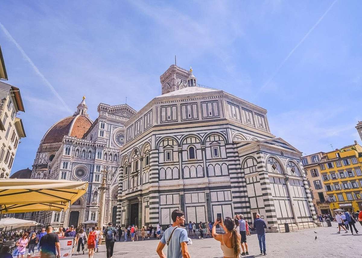 The Baptistery and marble facade of the Florence Duomo